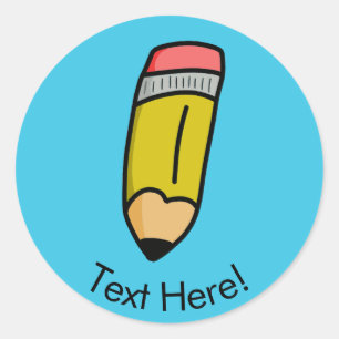 Bleistift Cartoon Runder Aufkleber