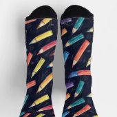 Bleistift Chalk Zeichnend Musterlehrer Socken (Oben)