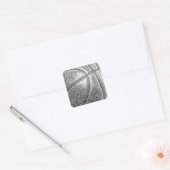 Bleistift-Effekt Basketball Quadratischer Aufkleber (Umschlag)