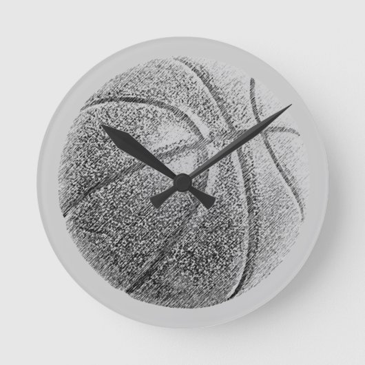 Bleistift-Effekt Basketball Runde Wanduhr (Vorderseite)