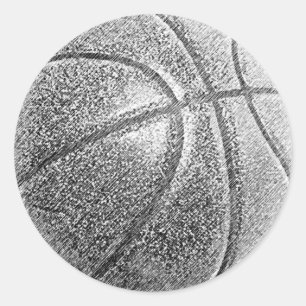 Bleistift-Effekt Basketball Runder Aufkleber