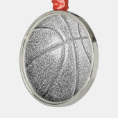 Bleistift-Effekt Basketball Silbernes Ornament (Links)