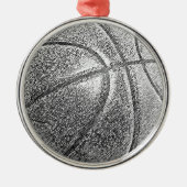 Bleistift-Effekt Basketball Silbernes Ornament (Vorne)