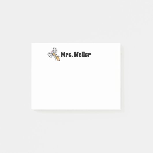 Bleistift für personalisierte Lehrer und Rücklauf Post-it Klebezettel (Vorderseite)