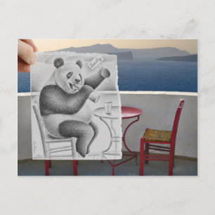 Bleistift gegen die Kamera - einsam Postkarte