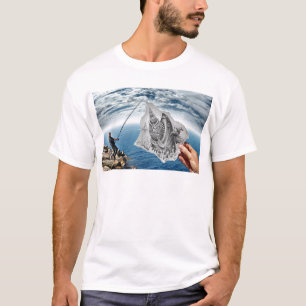 Bleistift gegen Kamera - Haifisch T-Shirt
