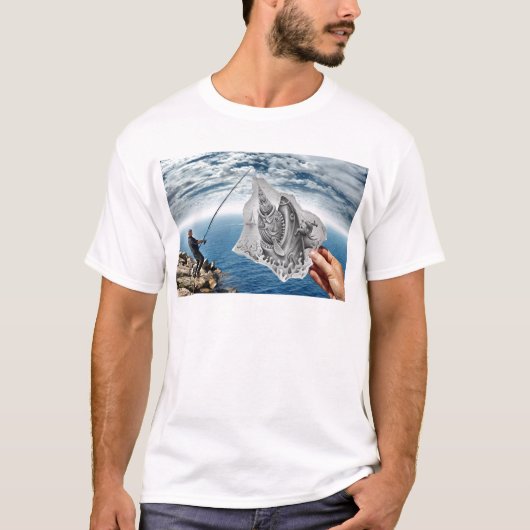 Bleistift gegen Kamera - Haifisch T-Shirt (Vorderseite)
