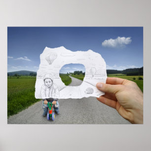 Bleistift gegen Kamera - Kinderspielen Poster