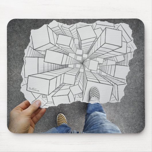 Bleistift gegen Kamera - Schwindel Mousepad (Vorne)