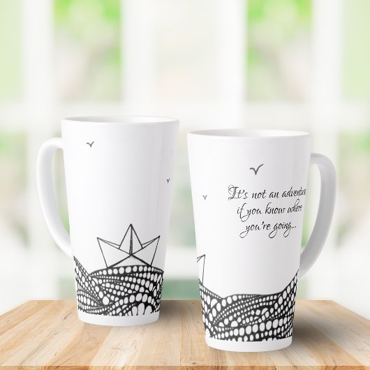 Bleistift Gezeichnet Papierboot | motivierend Text Milchtasse