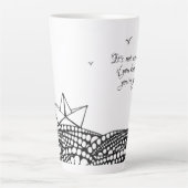 Bleistift Gezeichnet Papierboot | motivierend Text Milchtasse (Vorderseite)