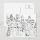 Bleistift Gezeichnet Stadt Postkarte (Vorne/Hinten)