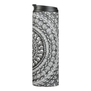 Bleistift Handgezeichnetes Mandala-Design Kunst  Thermosbecher