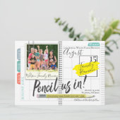 Bleistift in Bullet Journal Family Wiedersehen Save The Date (Stehend Vorderseite)