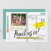 Bleistift in Bullet Journal Family Wiedersehen Save The Date (Vorne/Hinten)