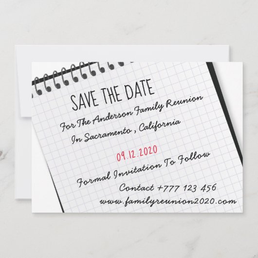 Bleistift in einzigartigem Wiedersehen-Foto Save The Date (Rückseite)