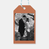 Bleistift in Save the Date Terrazzo Tile Geschenkanhänger (Rückseite)