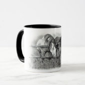 BLEISTIFT-KUNST-PFERDEliebhaber-TASSE Tasse (Vorderseite Links)