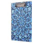 Bleistift-Mandala-Design in Blau Originalkunst  Klemmbrett (Links)