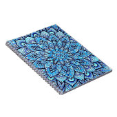 Bleistift-Mandala-Design in Blau Originalkunst Notizblock (Rechte Seite)