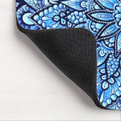 Bleistift-Mandala-Design Kunst in Blau  Mousepad (Ecke)