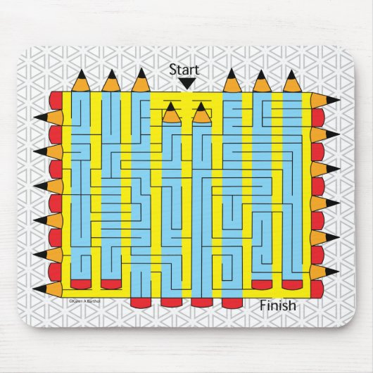 Bleistift Maze Mousepad (Vorne)