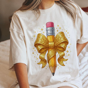 Bleistift mit goldenem Band und Glitzer Tri-Blend Shirt