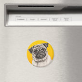 Bleistift-Mops Magnet (In Situ (Geschirrspüler))