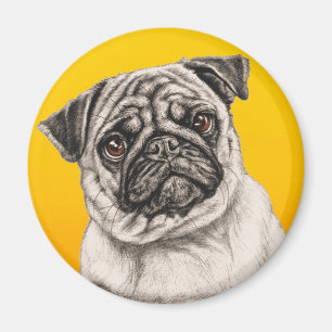 Bleistift-Mops Magnet
