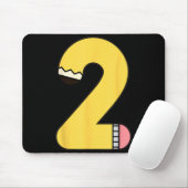 Bleistift Nummer 2 Rückkehr zur Schule 2. Geburtst Mousepad (Mit Mouse)
