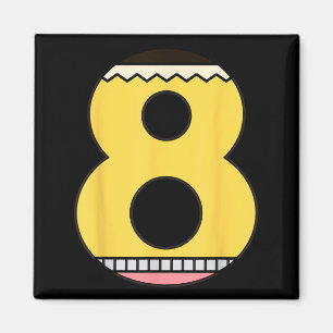 Bleistift Nummer 8 Zurück zur Schule 8. Geburtstag Magnet