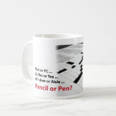 Bleistift oder Stift? Kaffeetasse (Vorderseite Links)