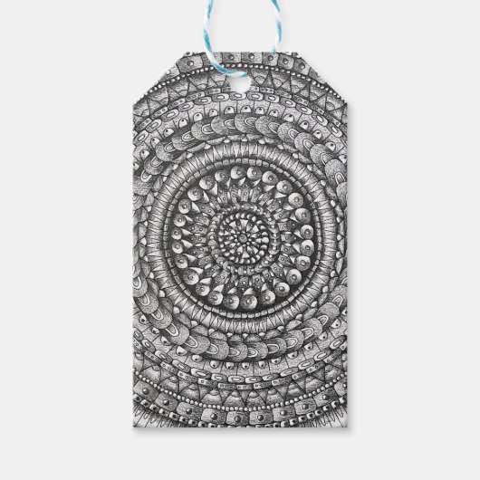 Bleistift Original Kunst Mandala Design Geschenkanhänger (Vorderseite)