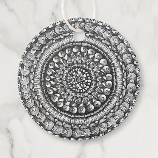 Bleistift Original Kunst Mandala Design Geschenkanhänger (Vorderseite)
