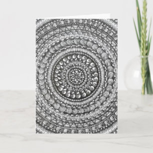 Bleistift Original Kunst Mandala Design Grußkarte Karte