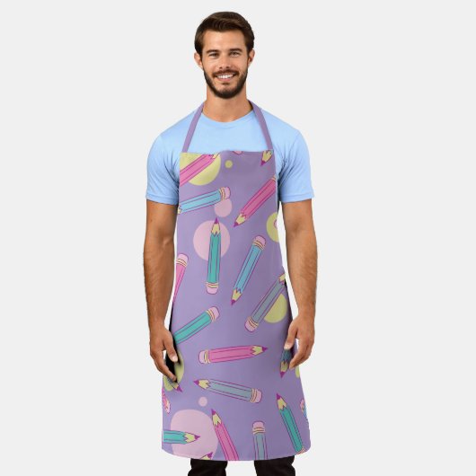 Bleistift-Party | Lavendel-Schürze Schürze (Getragen)