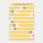 Bleistift-personalisierte Lehrer-Anerkennung der Post-it Klebezettel (Vorderseite)