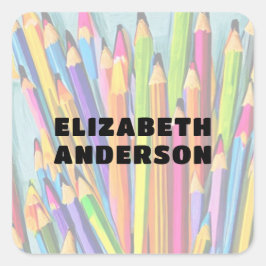 Bleistift Quadratischer Aufkleber