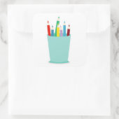 Bleistift Quadratischer Aufkleber (Tasche)