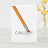 Bleistift-Radiergummi und Krebstext Karte (Gelbe Blume)