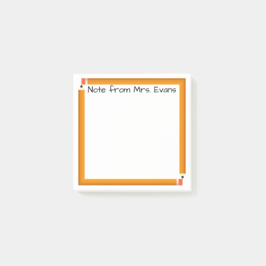 Bleistift-Rahmen Post-it Klebezettel (Vorderseite)