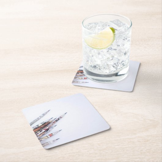 Bleistift Rechteckiger Pappuntersetzer (Vor Ort)