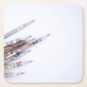 Bleistift Rechteckiger Pappuntersetzer (Vorderseite)