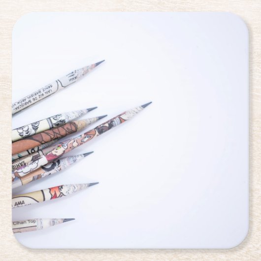 Bleistift Rechteckiger Pappuntersetzer (Vorderseite)