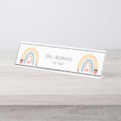 Bleistift-Regenbogenlehrer Schreibtischnamensplakette (Vorderseite )