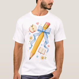 Bleistift-Schleife-Lehrer-Rückkehr-zur-Schule-T-Sh T-Shirt