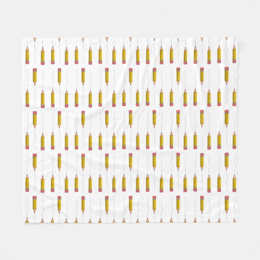 Bleistift-Schrabell auf weiß Fleecedecke (Vorderseite (Horizontal))