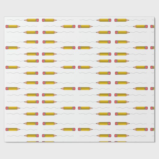 Bleistift-Schrabell auf weiß Geschenkpapier (Flach)