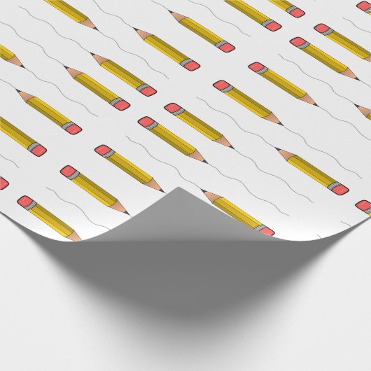 Bleistift-Schrabell auf weiß Geschenkpapier (Ecke)