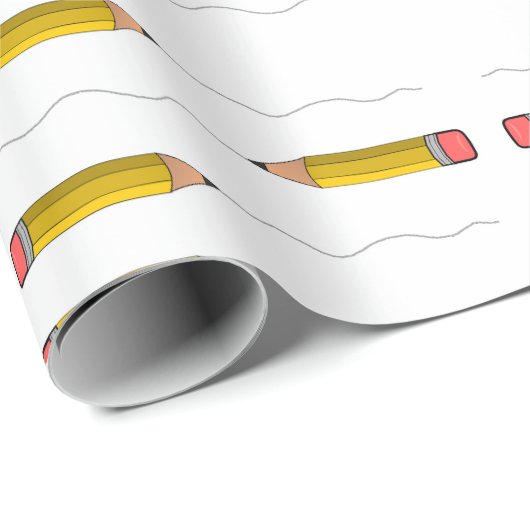 Bleistift-Schrabell auf weiß Geschenkpapier (Rolleneckpunkt)